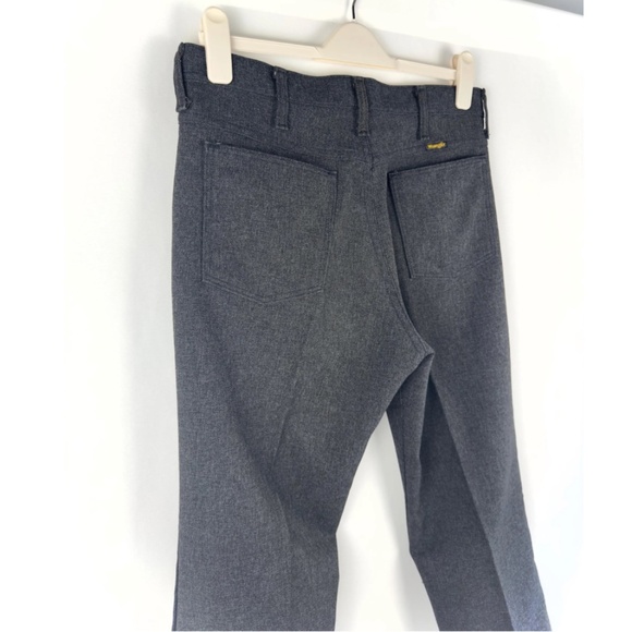 Vintage 1970’s Wrangler Men’s Regular Fit Dress Pants in Dark Grey • 33W x 32L - Picture 7 of 10